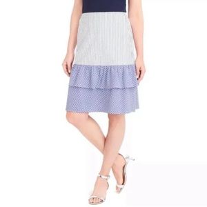 J. Crew tiered ruffle striped skirt